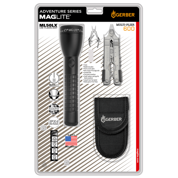Maglite ML50LX LED Flashlight Dual Power / Gerber MP600